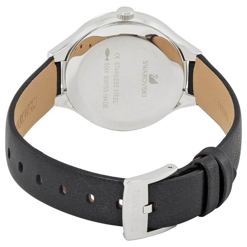 Swarovski Lovely 31mm Black Dial Black Leather Crystal Women's Watch 5242898
