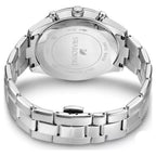 Swarovski Octea Lux Sport Faceted Crystal Bezel Blue Dial Silver Steel Unisex Watch 5610481