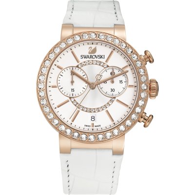 Swarovski Citra Sphere Chrono White Dial White Leather StrapWomen's Watch 5080602 Main image