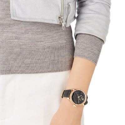Swarovski Crystalline Hours Black Leather Strap Women's Watch 5295377 Secondary image