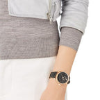 Swarovski Crystalline Hours Black Leather Strap Women's Watch 5295377