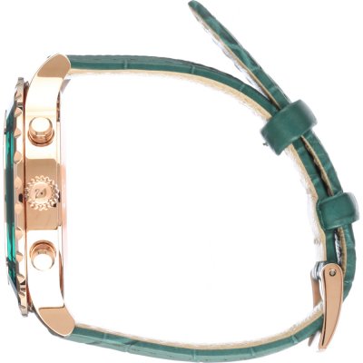 Swarovski Octea Lux Chrono Green Dial Green Leather Strap Women's Watch 5452498