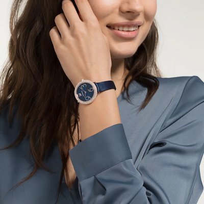 Swarovski Crystal Frost Quartz Blue Sunray Dial Women's Watch 5484061