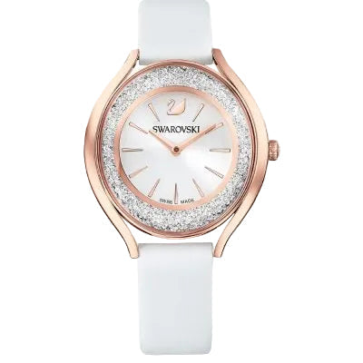 Swarovski Crystalline Aura Silver Dial White Leather Strap Women's Watch 5519453 Main image