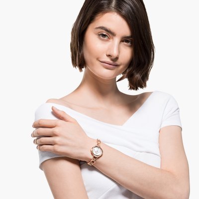 Swarovski Cosmopolitan Crystal Index White Dial Rose Gold Tone Women's Watch 5547626