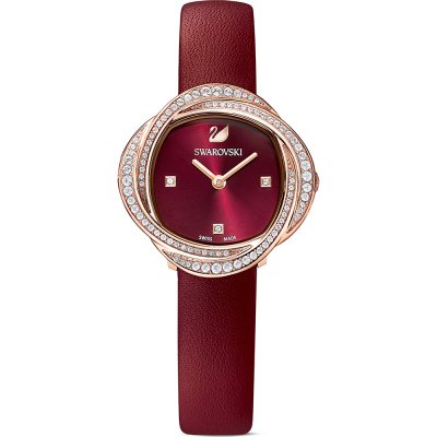 Swarovski Crystalline Aura Pave Ring Burgundy Dial Rose Gold Tone Women's Watch 5552780 Main image