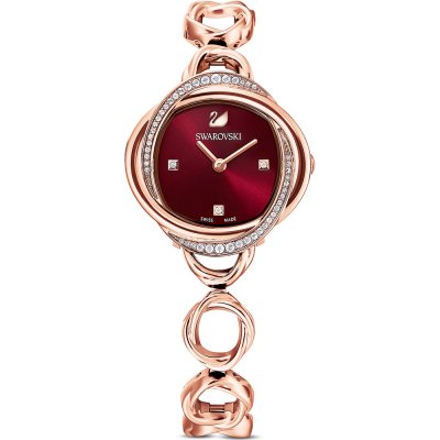 Swarovski Crystalline Aura Pave Ring Burgundy Dial Rose Gold Tone Women's Watch 5552783 Main image