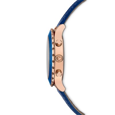 Swarovski Crystalline Glam Crystals Blue Dial Rose Gold Tone Women's Watch 5563480