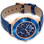 Swarovski Crystalline Glam Crystals Blue Dial Rose Gold Tone Women's Watch 5563480