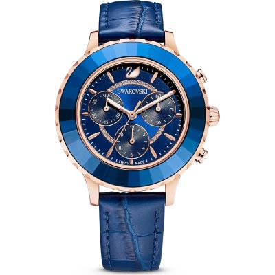 Swarovski Crystalline Glam Crystals Blue Dial Rose Gold Tone Women's Watch 5563480