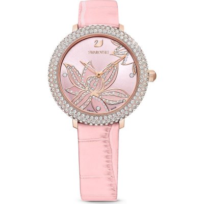Swarovski Crystal Quartz Pink Dial Pink Leather Strap Women's Watch 5575217