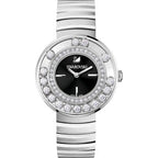 Swarovski Lovely Crystals Floating Zirconia Black Dial Silver Steel Women's Watch 1160305