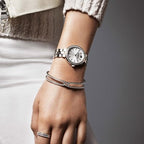 Swarovski Octea Sport Faceted Crystal Bezel White Dial Silver Steel Women's Watch 5095600