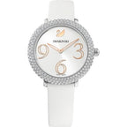 Swarovski Crystal Frost Silver Dial White Leather Strap Women's Watch 5484070