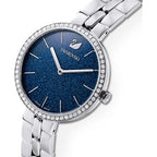 Swarovski Crystal Rose Sparkling Micro-Pave Blue Dial Silver Steel Women's Watch 5517790
