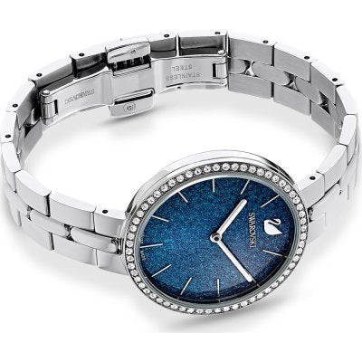 Swarovski Crystal Rose Sparkling Micro-Pave Blue Dial Silver Steel Women's Watch 5517790