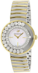 Swarovski Lovely Crystals Floating Zirconia White Dial Gold Tone Women's Watch 1187022