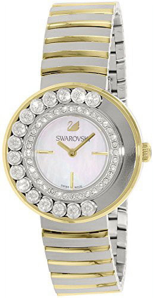 Swarovski Lovely Crystals Floating Zirconia White Dial Gold Tone Women's Watch 1187022