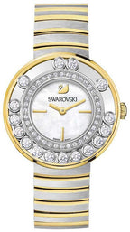Swarovski Lovely Crystals Floating Zirconia White Dial Gold Tone Women's Watch 1187022