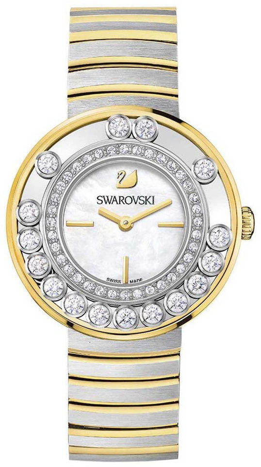 Swarovski Lovely Crystals Floating Zirconia White Dial Gold Tone Women's Watch 1187022