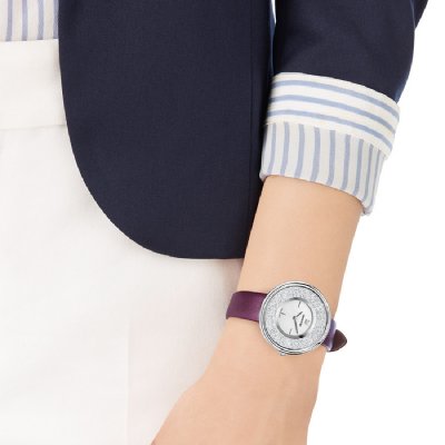Swarovski Eternal Crystalline Silver Dial Purple Leather Strap Women's Watch 5295355 Secondary image
