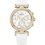 Swarovski Era Journey Silver Dial White Leather Strap Women's Watch 5295369