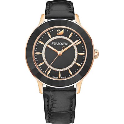 Swarovski Octea Lux Black Dial Black Leather Strap Women's Watch 5414410 Main image
