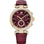 Swarovski Era Journey Red Dial Red Leather Strap Women's Watch 5416701