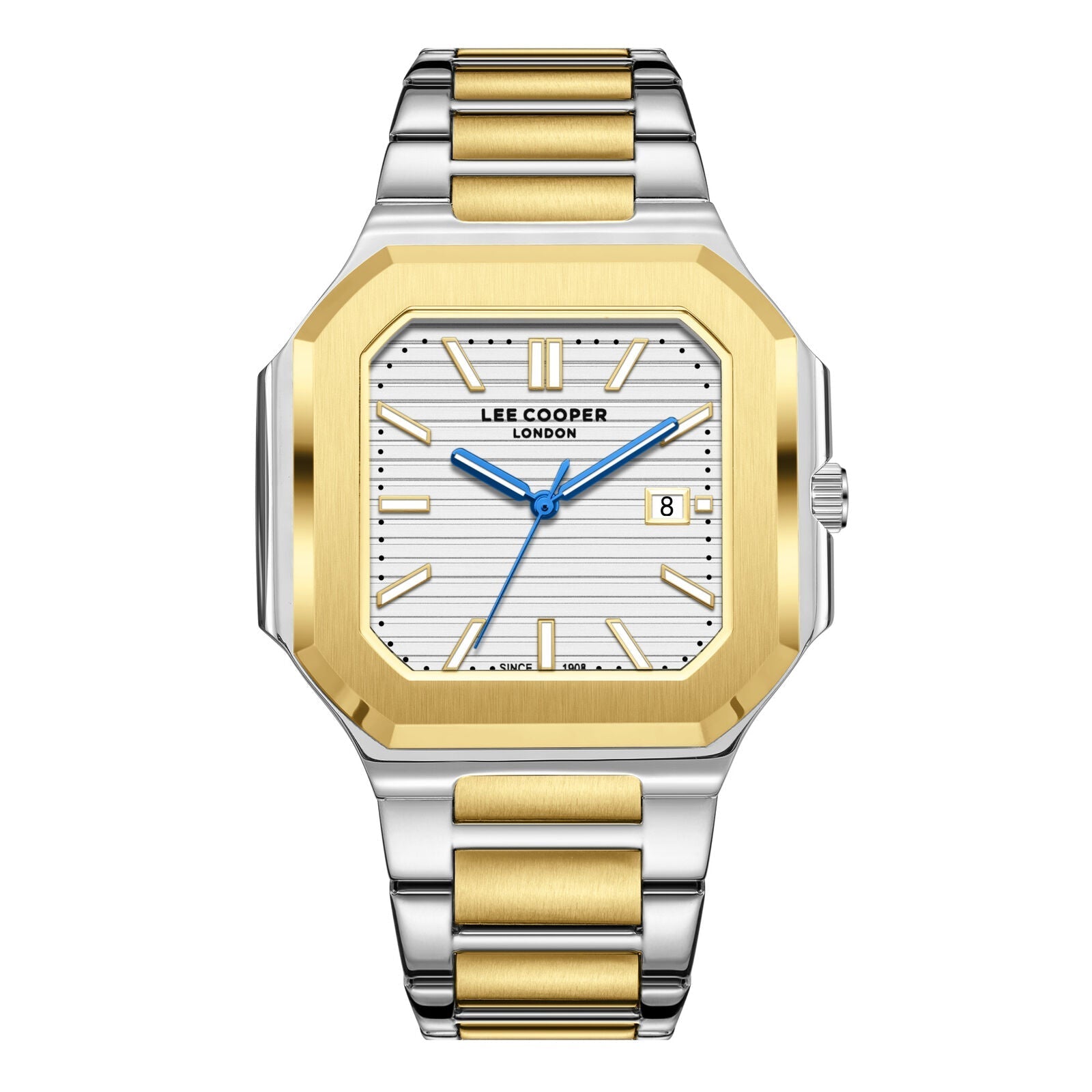Lee Cooper Maxime Square Case Silver Dial Two Tone Watch - LC08269.230 Hoofdafbeelding