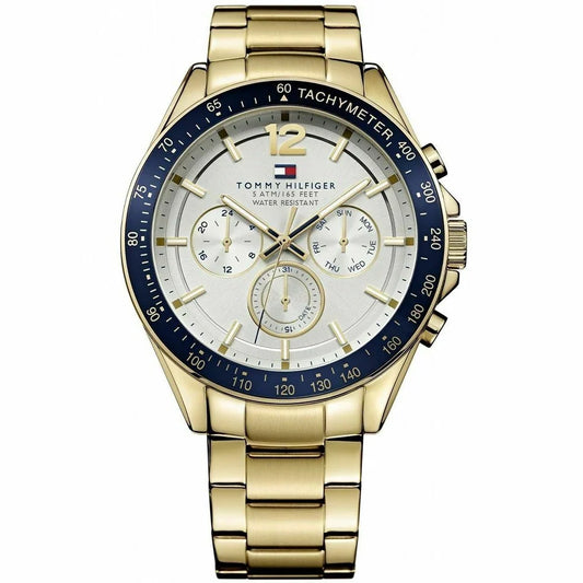 Tommy Hilfiger Luke 46mm White Dial Gold-Tone Multifunction Men's Watch 1791121