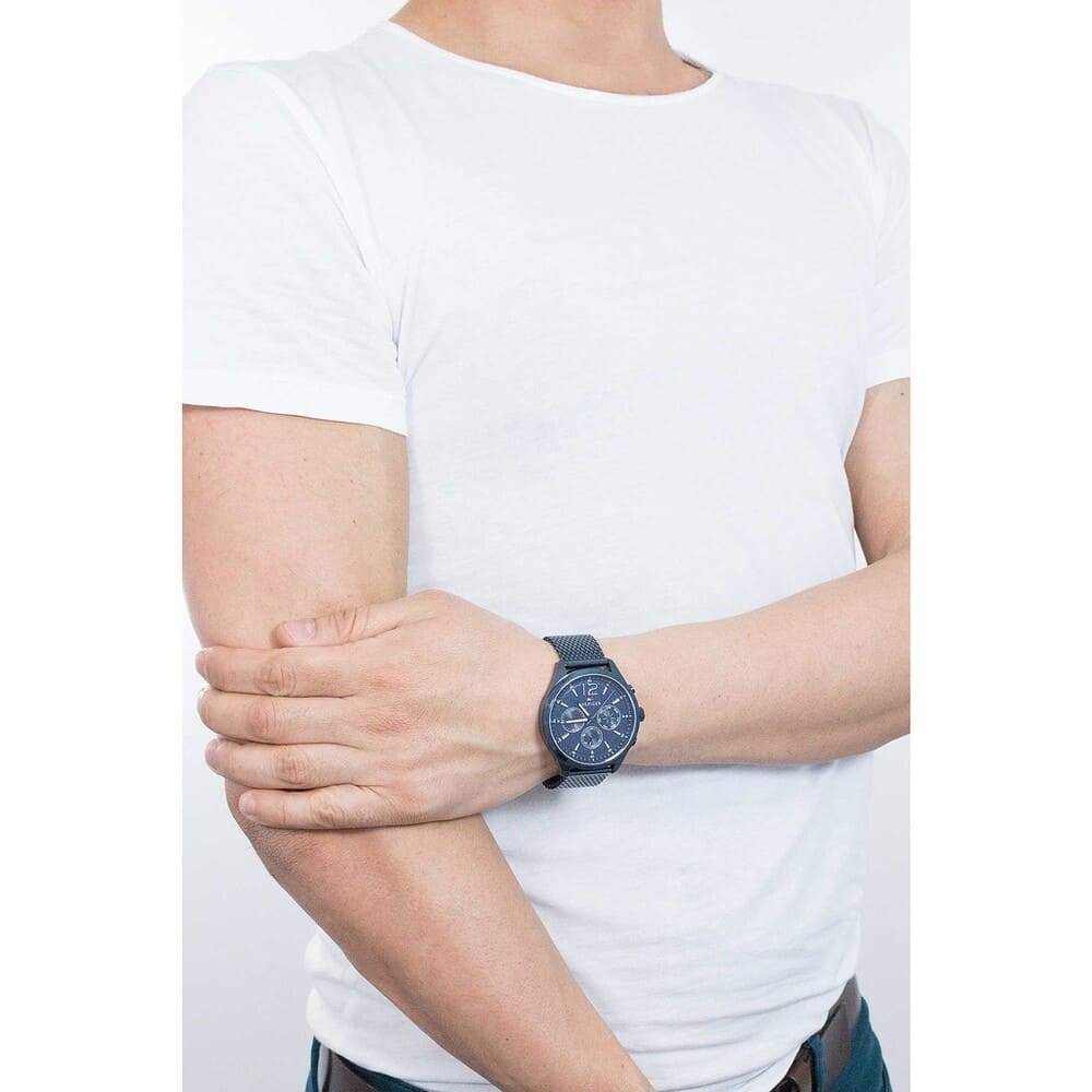Tommy Hilfiger Gavin Chronograph Blue Mesh Men's Watch - 1791471