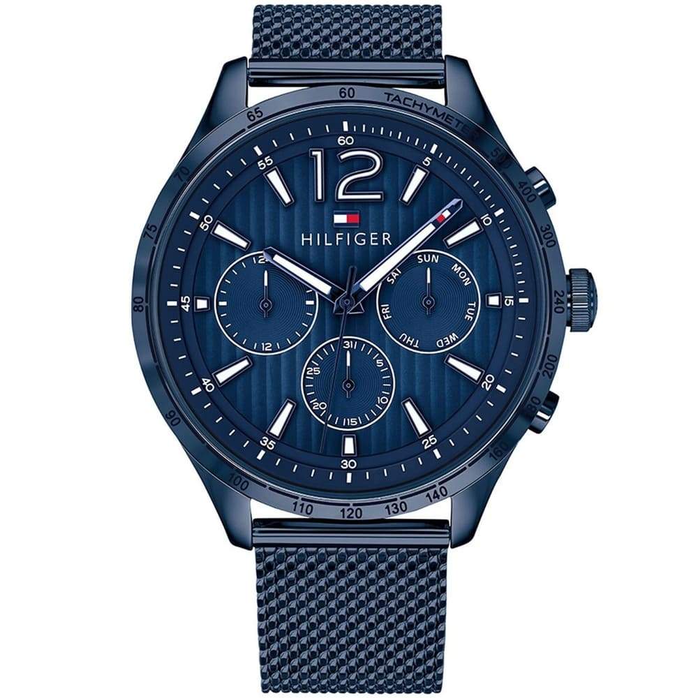 Tommy Hilfiger Gavin Chronograph Blue Mesh Men's Watch - 1791471 Hoofdafbeelding