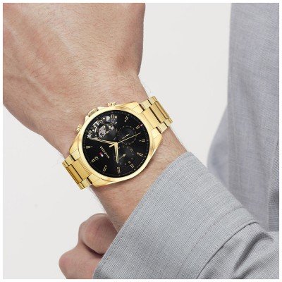 Tommy Hilfiger Baker Gold Black Watch 1710447