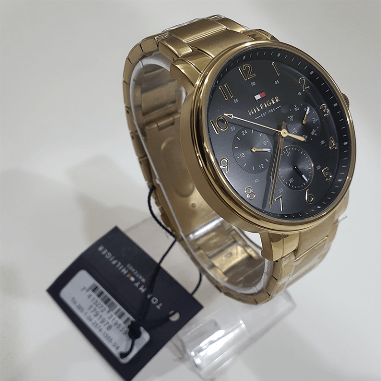 Tommy Hilfiger Gold Wrist Men's Watch 1791978 Secundaire afbeelding