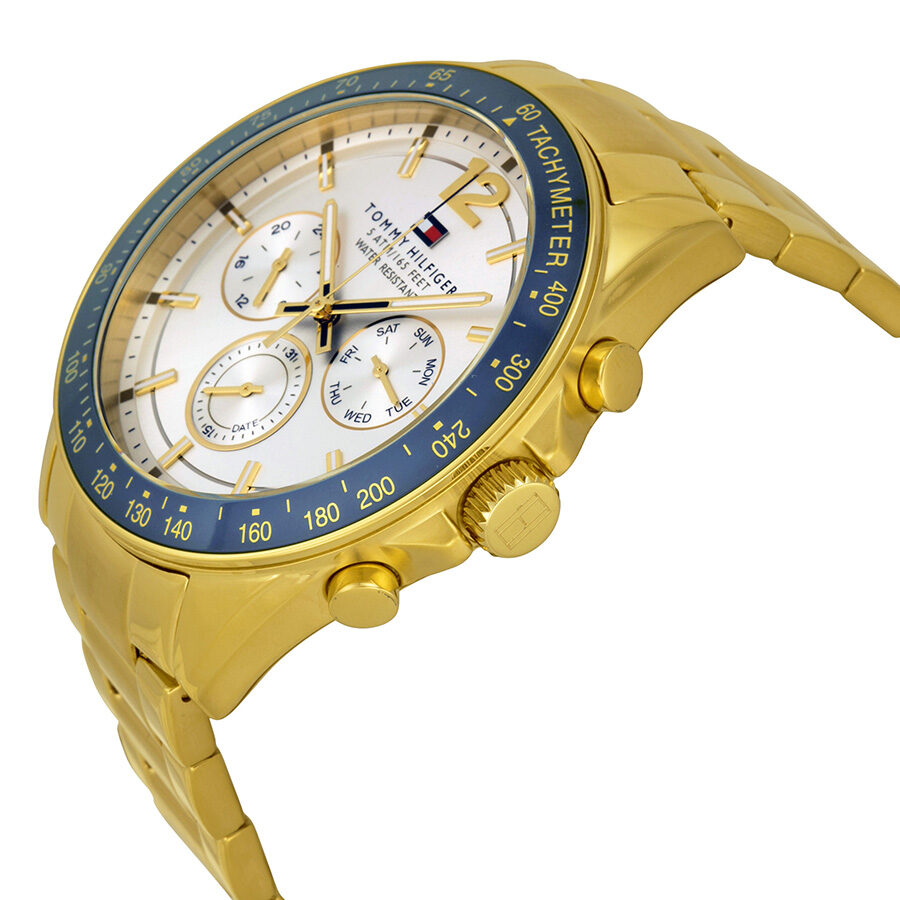 Tommy Hilfiger Luke Multifunctioneel Herenhorloge met Witte Wijzerplaat en Gouden Band - 1791121 Secundaire afbeelding
