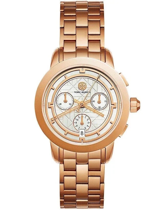 Tory Burch Classic Chronograph Rose Gold-Tone Women's Watch TBW1033 Hoofdafbeelding
