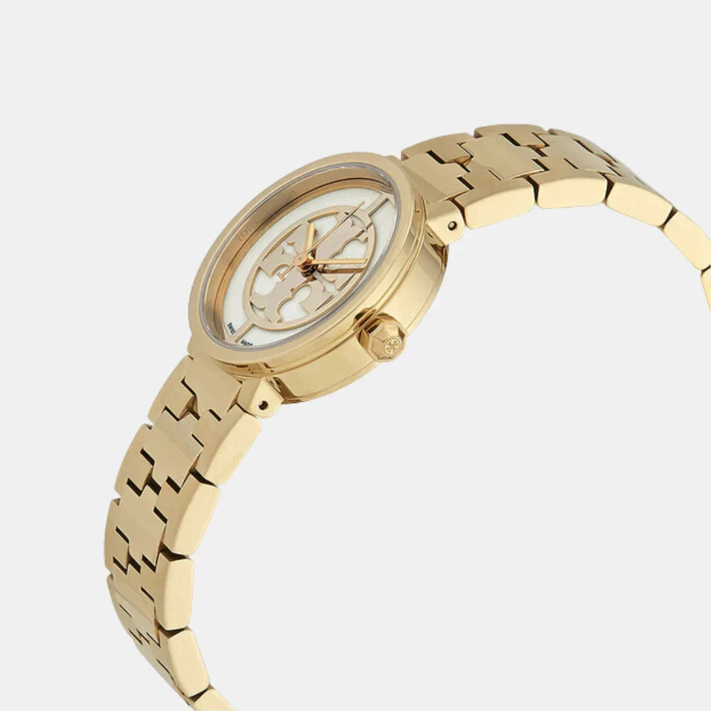 Tory Burch Ivory & Gold Tone Reva Small Logo Women's Watch TBW4011 Secundaire afbeelding