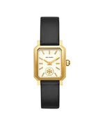 Tory Burch Robinson Gold Black Leather Strap Women's Watch TBW1504