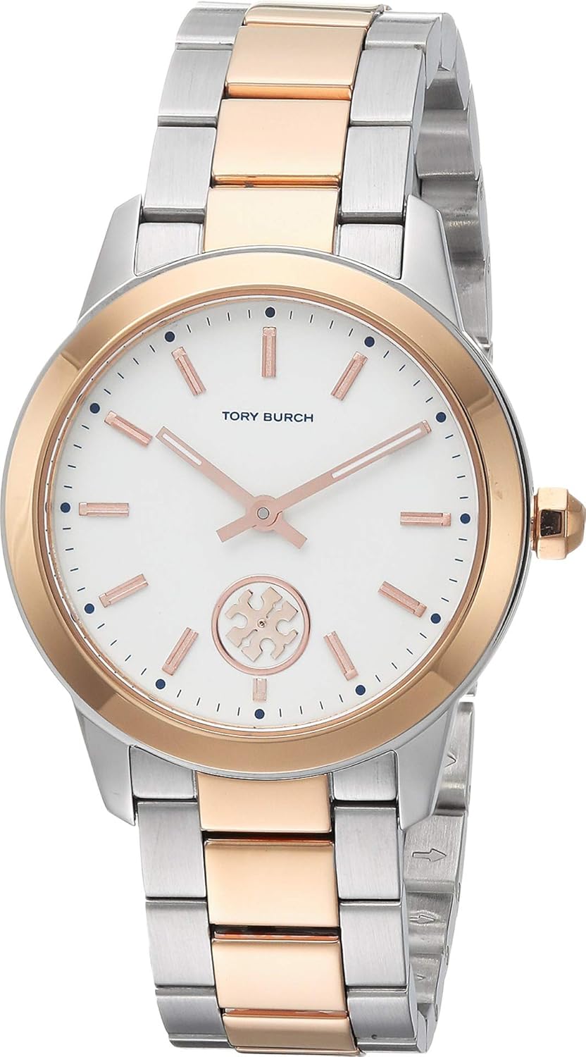 Tory Burch Rose Gold & Silver Collins Cream Dial Women's Watch TBW1305 Hoofdafbeelding