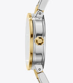 Tory Burch The Reva Dual Tone Stainless Steel Strap Women's Watch TBW4016