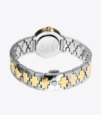 Tory Burch The Reva Dual Tone Stainless Steel Strap Women's Watch TBW4016
