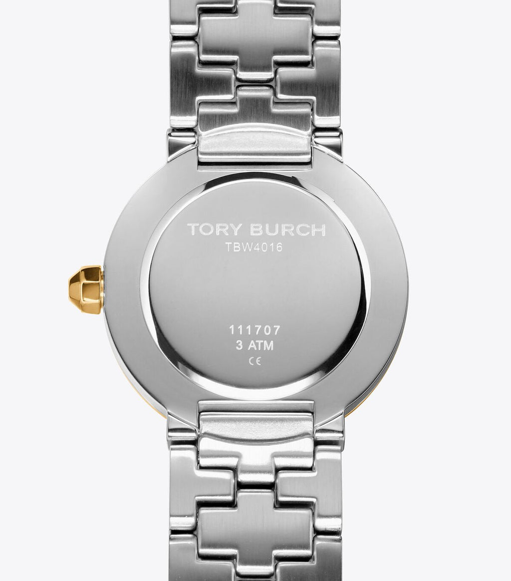 Tory Burch The Reva Dual Tone Stainless Steel Strap Women's Watch TBW4016