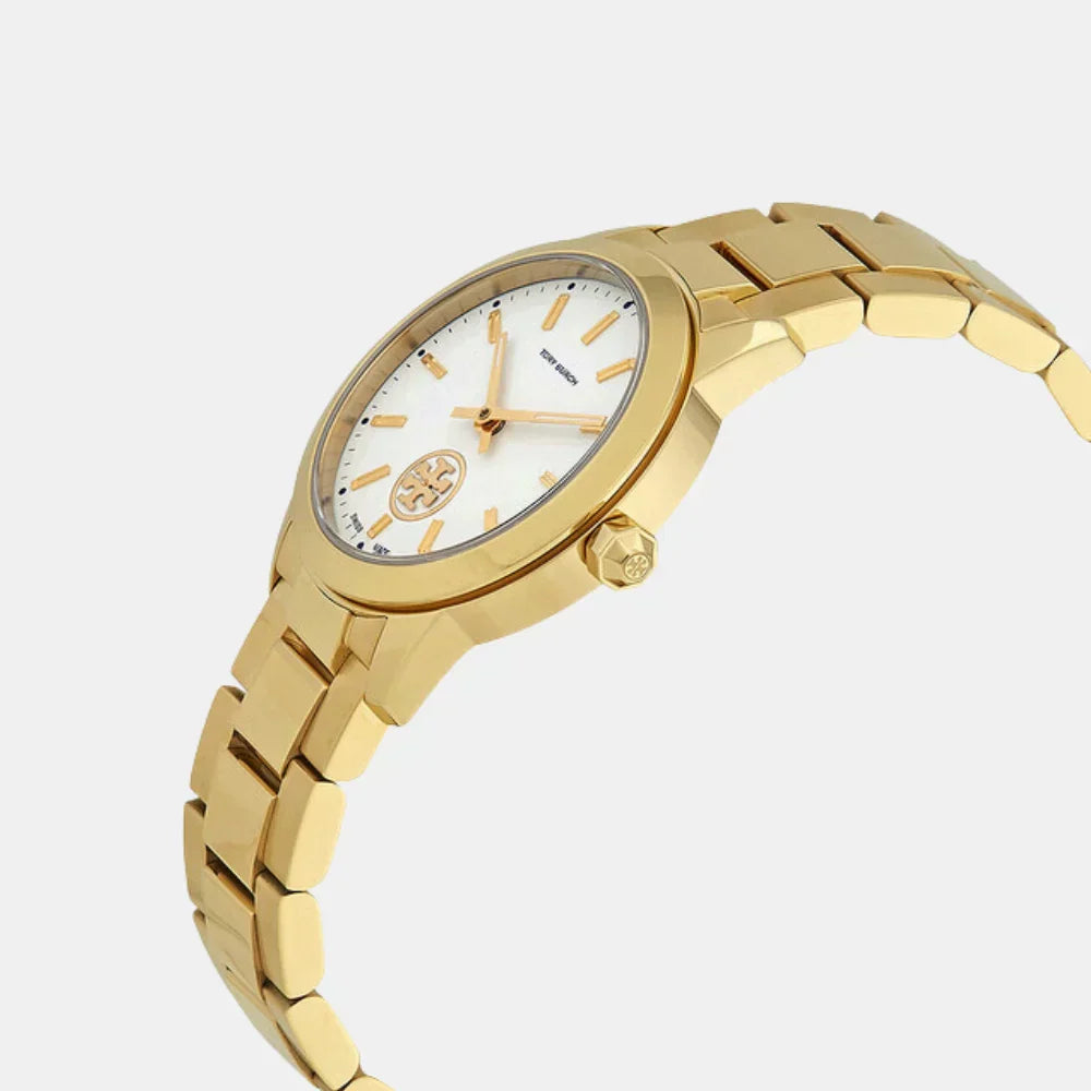 Tory Burch Yellow Gold Collins White Dial Watch  Women's Watch TBW1300 Secundaire afbeelding