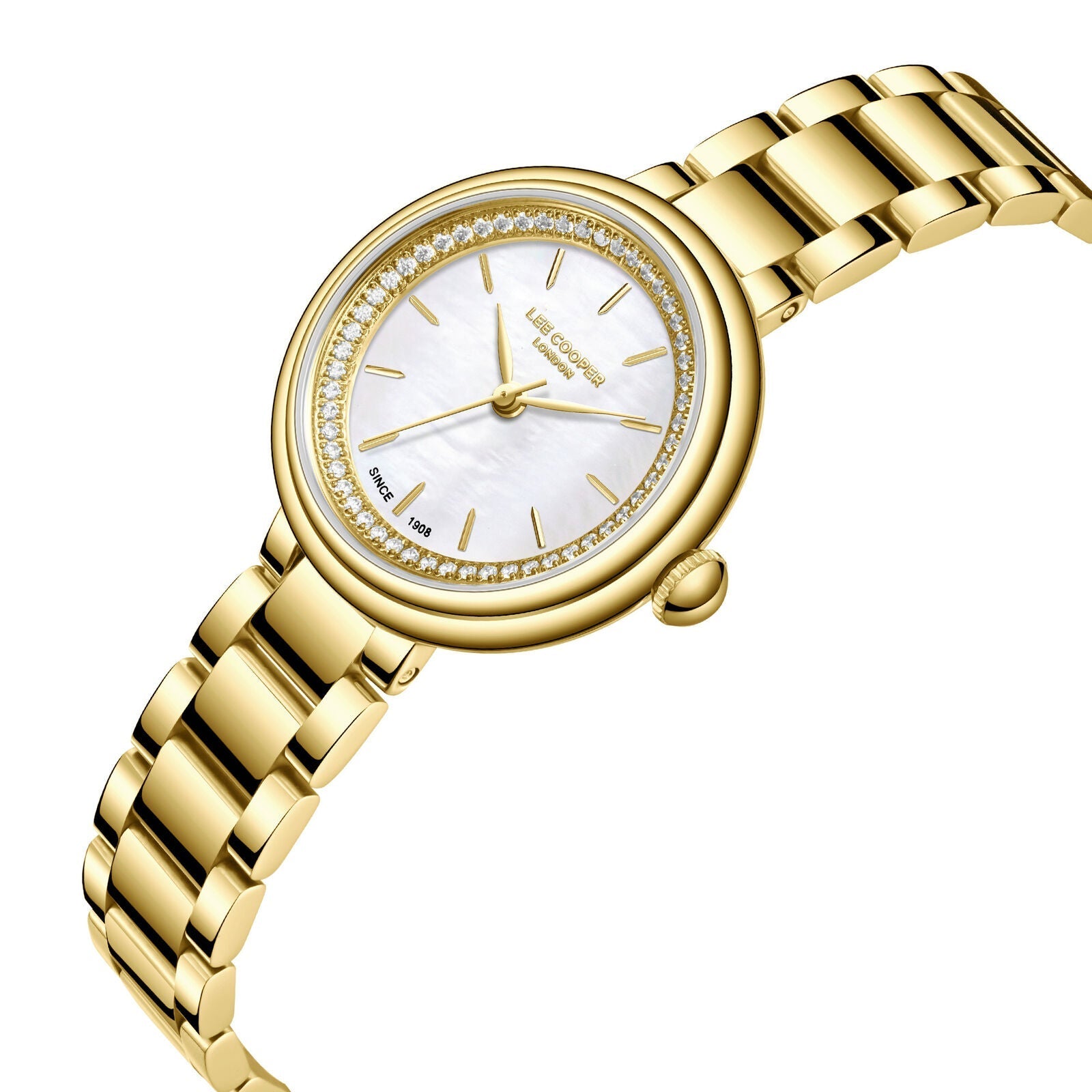 Lee Cooper Classic White MOP Dial Gold Watch - LC08279.120 Secundaire afbeelding