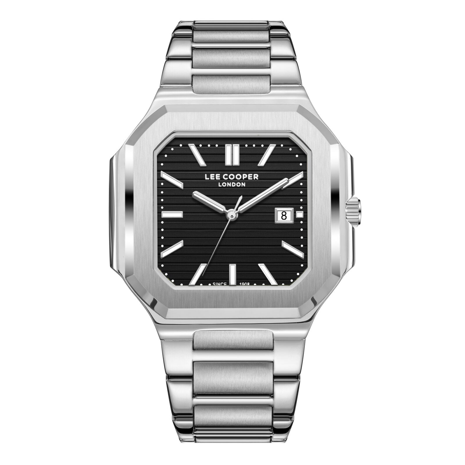 Lee Cooper Maxime Square Case Black Dial Silver Watch - LC08269.360 Main image