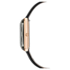 Swarovski Uptown Rectangular Case Black Dial Black Leather Strap Women's Watch 5547710