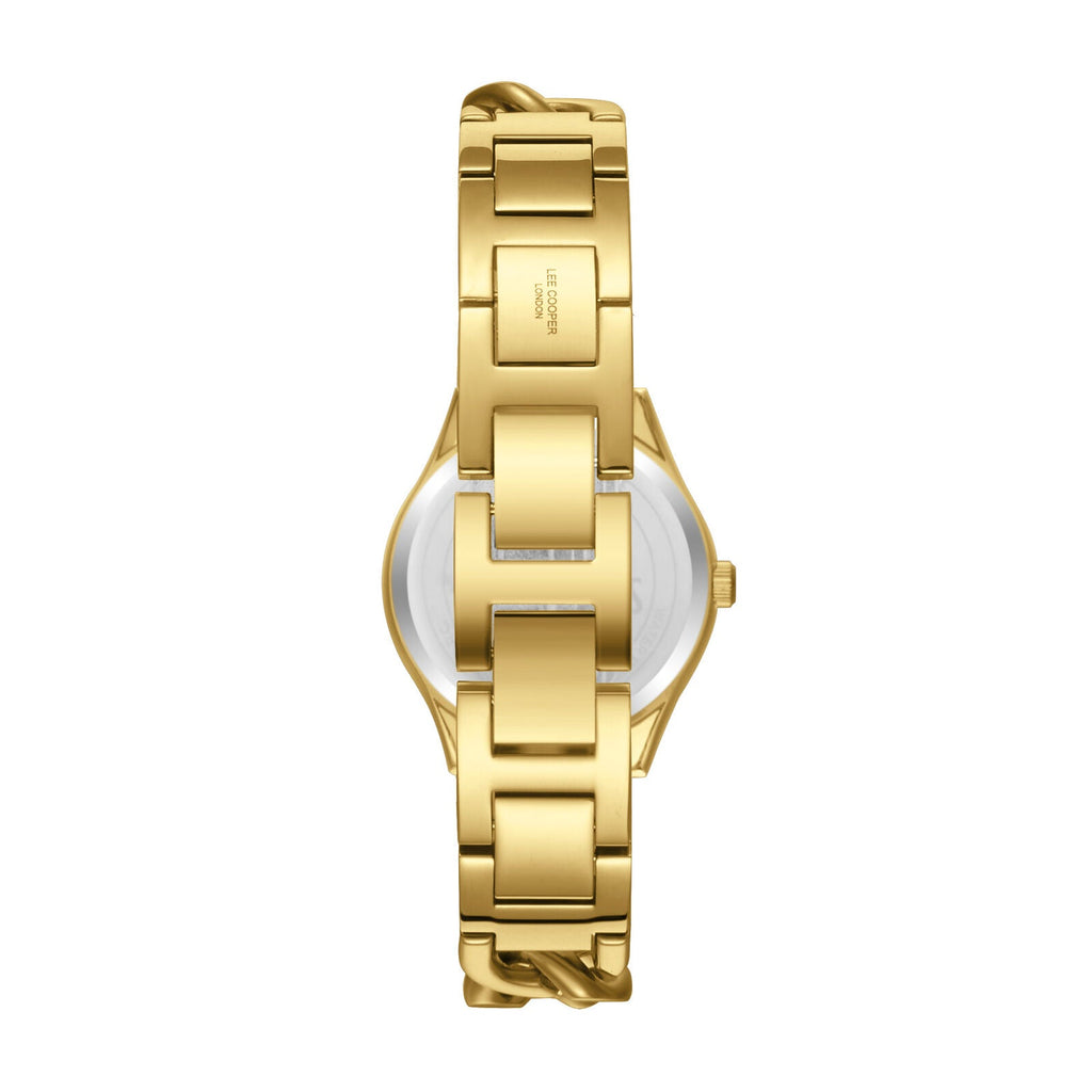 Lee Cooper Classic White MOP Dial Gold Link Bracelet Watch - LC08291.120