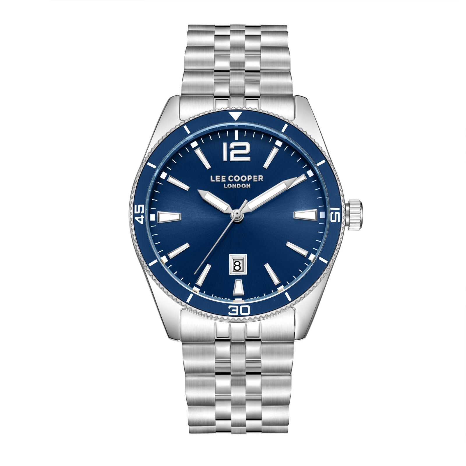 Lee Cooper Simon Date Window Blue Dial Silver Watch - LC08281.390 Main image