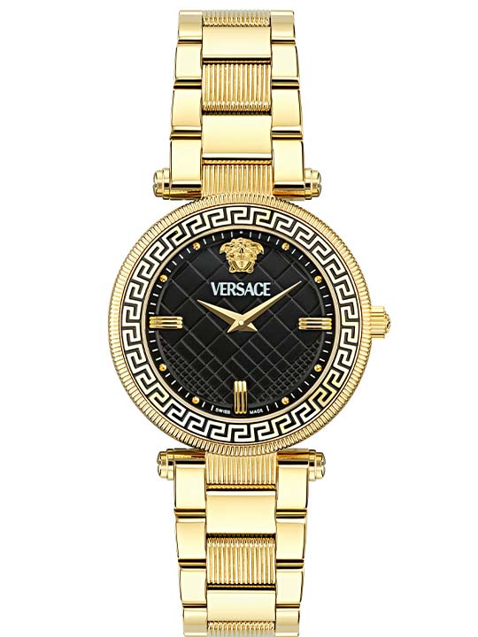 Versace Reve Lady Black Dial Gold Watch - VE8B00624 Main image