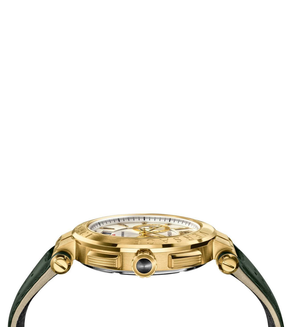 Versace Aion Chronograph Green Leather Strap Men's Watch - VBR020017